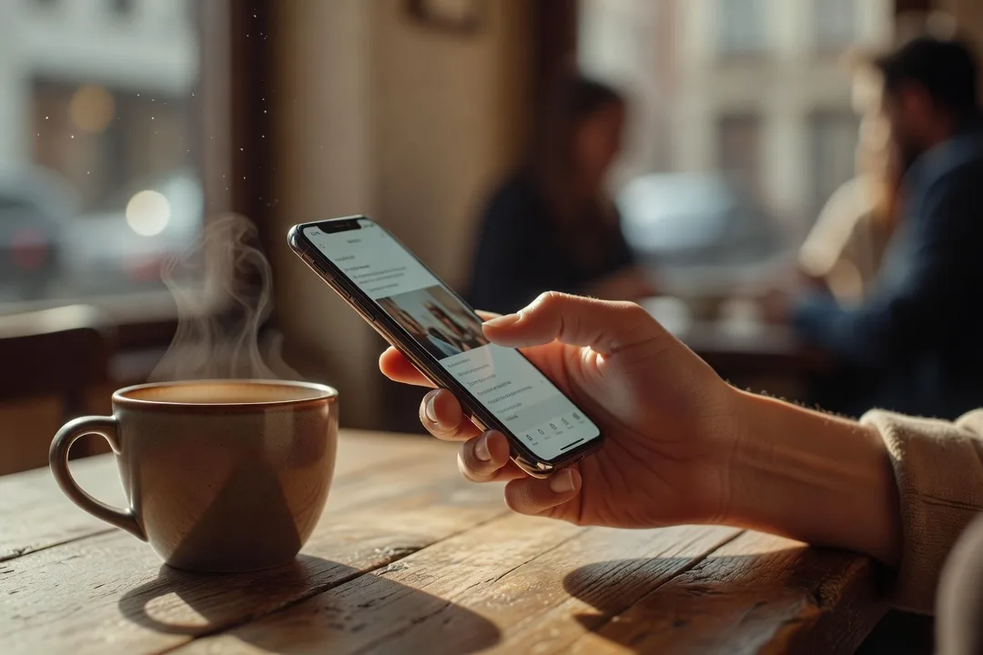 Main tenant un smartphone affichant plusieurs applications de rencontre sérieuse