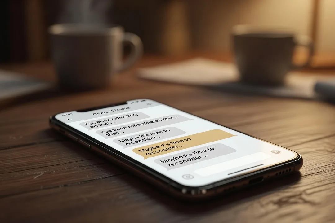 Personne rédigeant un premier message sur une application de rencontre depuis son smartphone