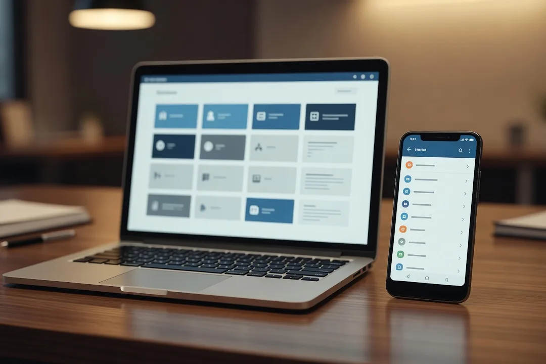 Personne rédigeant son profil de rencontre en ligne sur un ordinateur portable